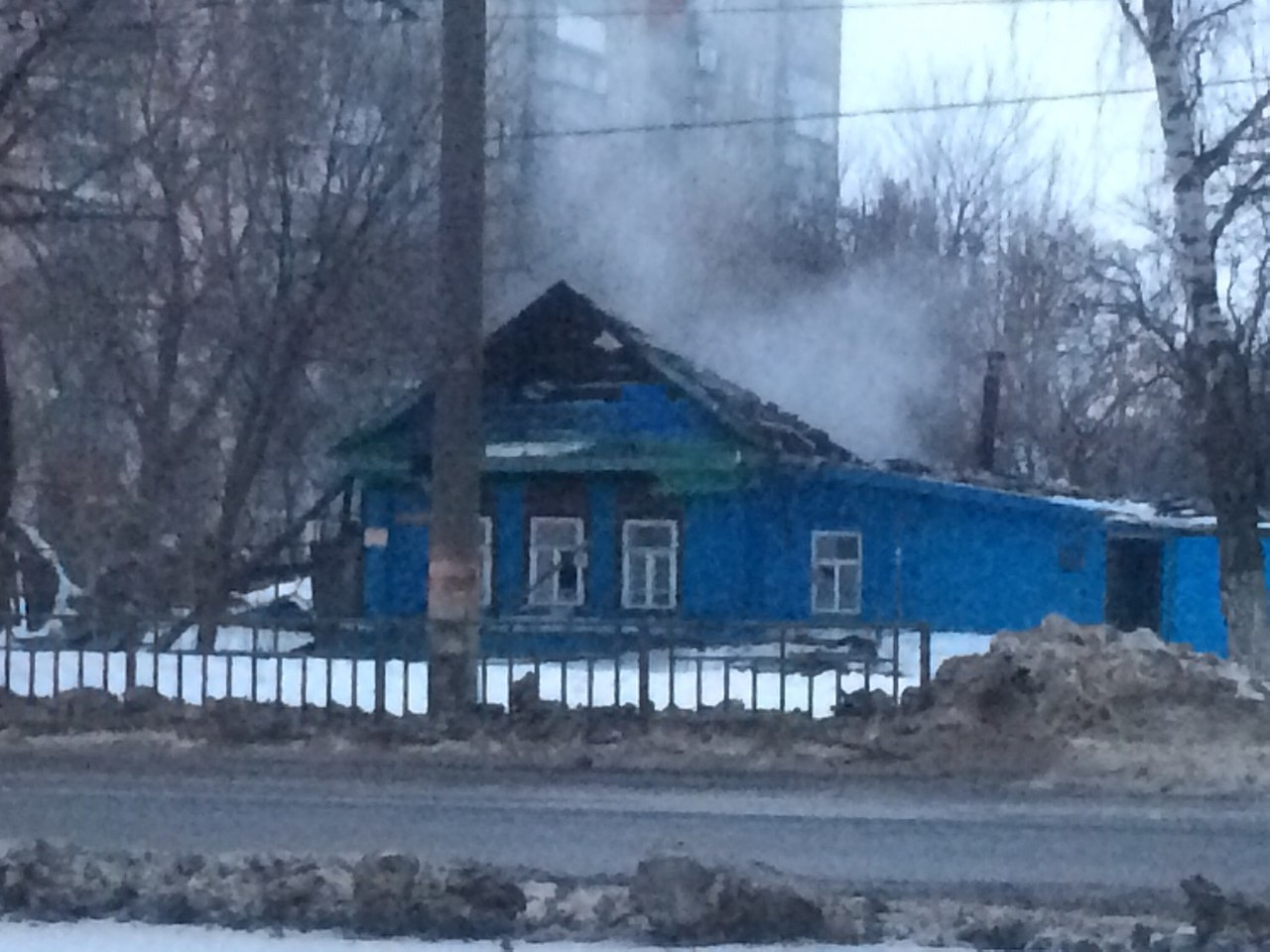 В центре Саранска горел нежилой дом 