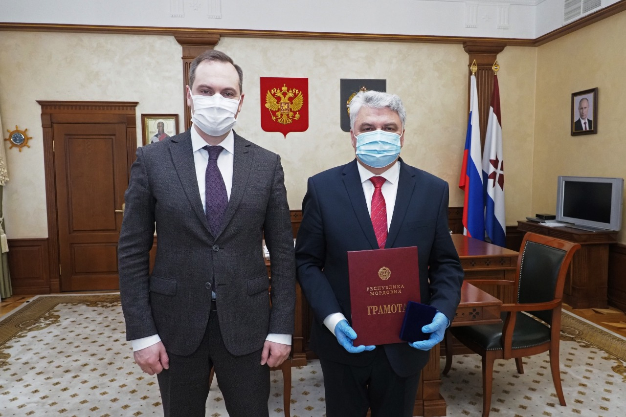 Артем Здунов поздравил мэра Саранска с юбилеем
