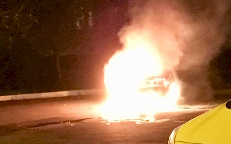 В центре Саранска горел автомобиль